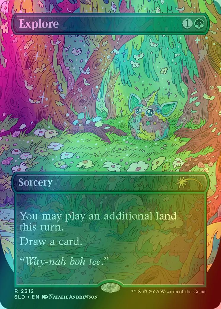 Explore [2312] [Borderless] [Furby: Doo-ay Noo-lah] [Secret Lair Drop] [Rainbow Foil]