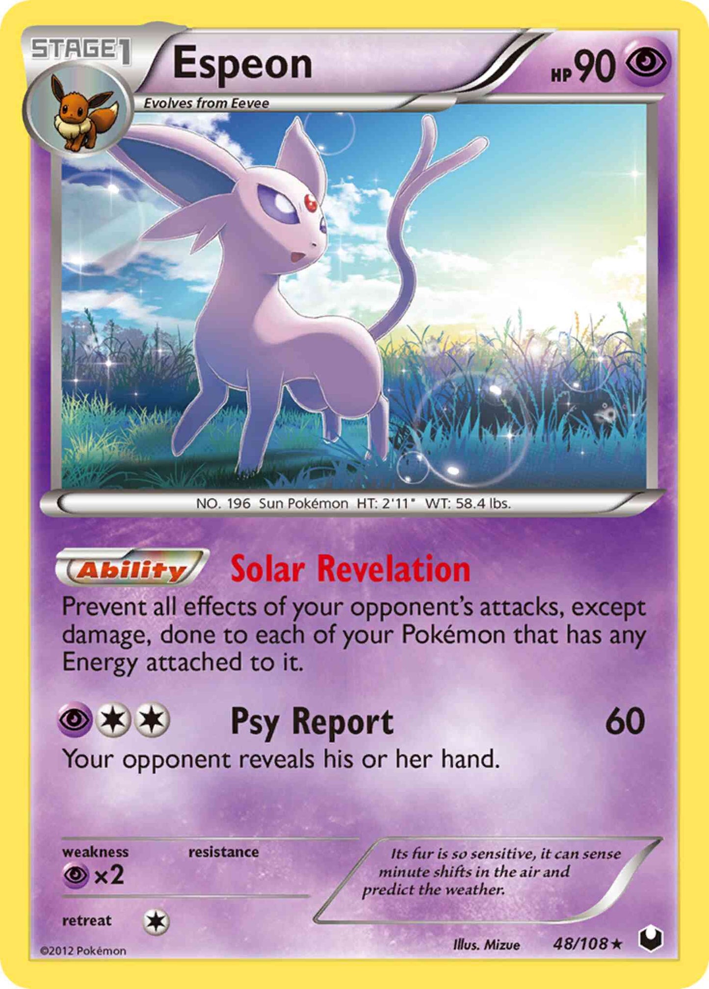 Espeon - 48/108 - Rare [bw5-48] [Reverse Holo]