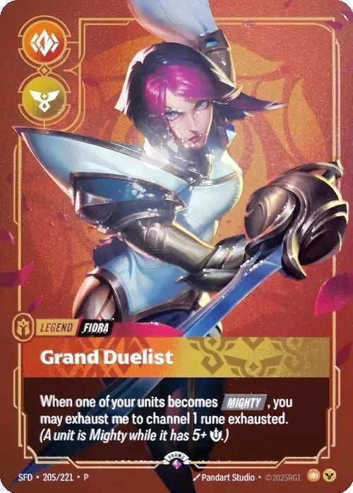 Grand Duelist (Fiora) (Metal) (Prize Wall) - 205/221 [Riftbound Organized Play Promotional Cards] [Non-Foil]