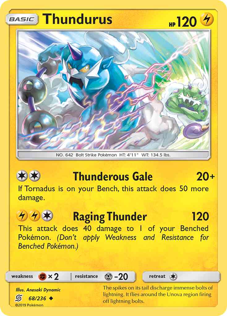 Thundurus - 68/236 - Uncommon [sm11-68] [Reverse Holo]