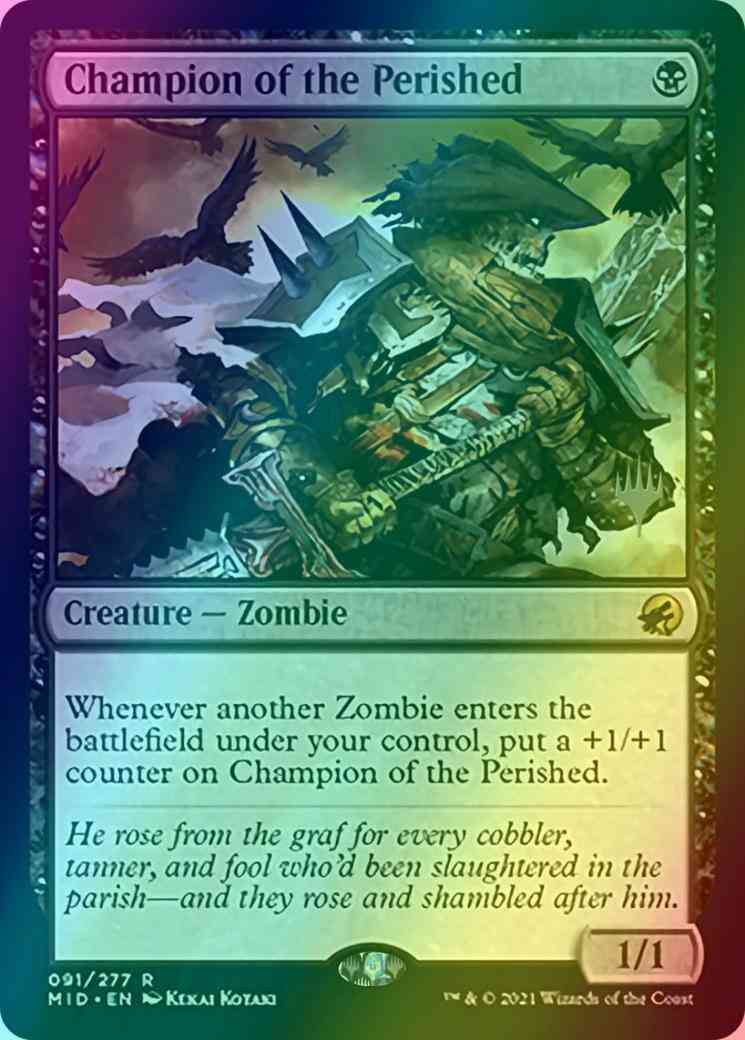 Champion of the Perished [Promo Pack] [91p] [Innistrad: Midnight Hunt Promos] [Foil]