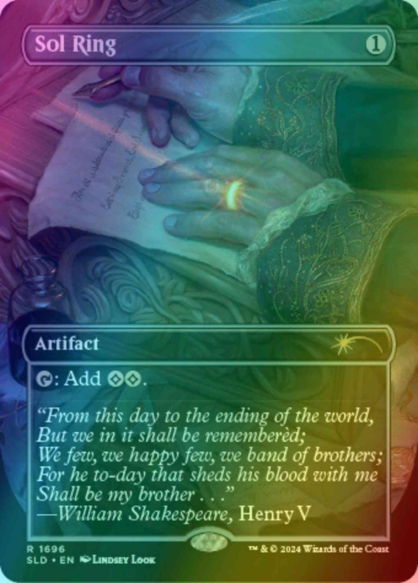 Sol Ring [1696] [Borderless] [Sheldon's Spellbook] [Secret Lair Drop] [Foil]