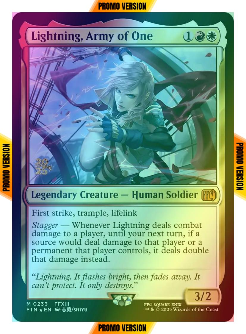 Lightning, Army of One [233s] [Prerelease] [FINAL FANTASY: Promos] [Foil]
