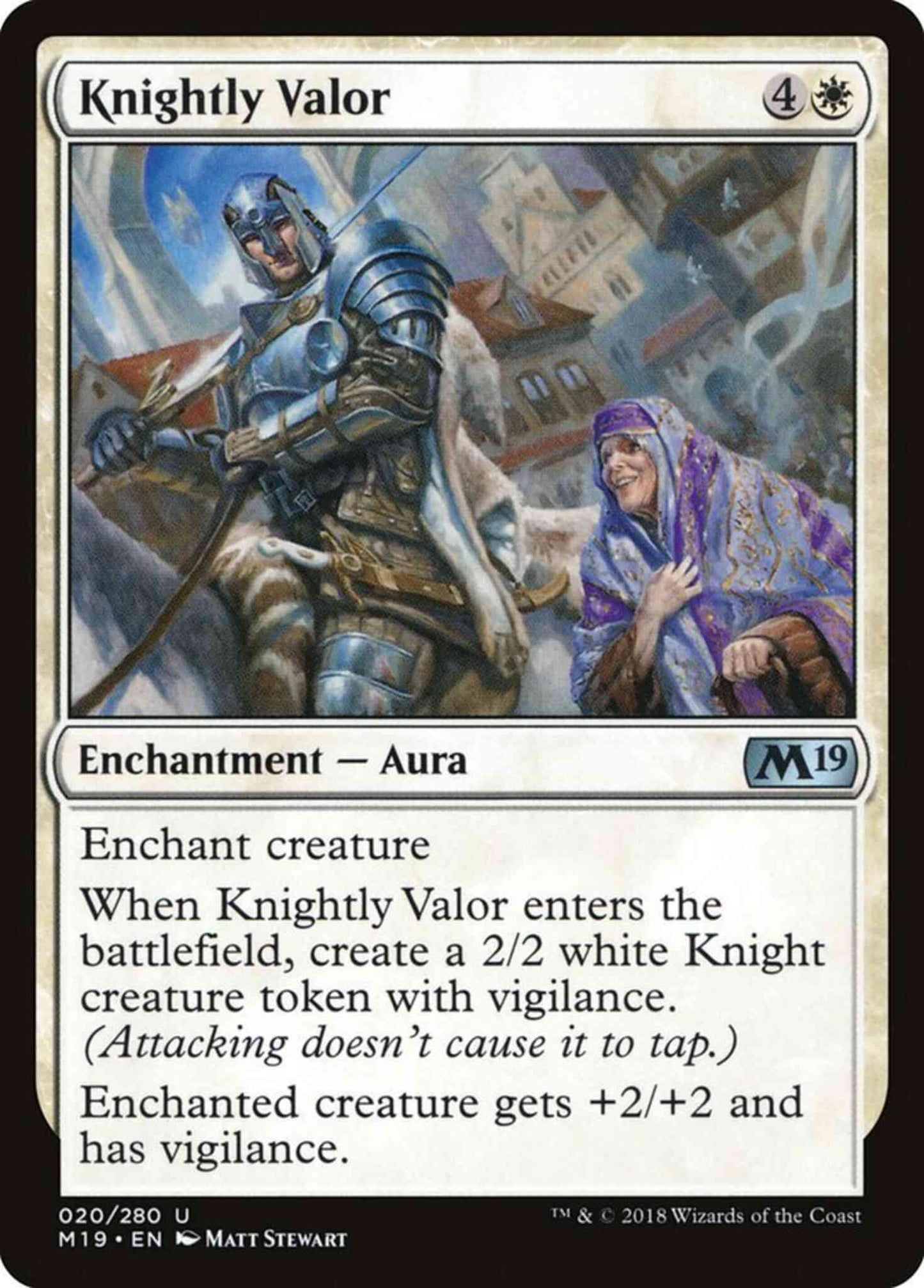 Knightly Valor [Core Set 2019] [Non-Foil]