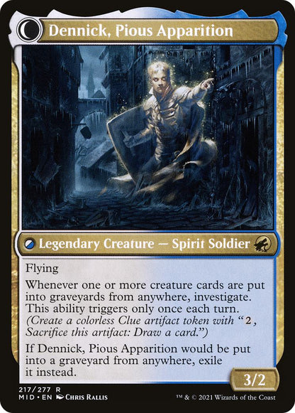 Dennick, Pious Apprentice // Dennick, Pious Apparition [MID-217] [The List] [Non-Foil]
