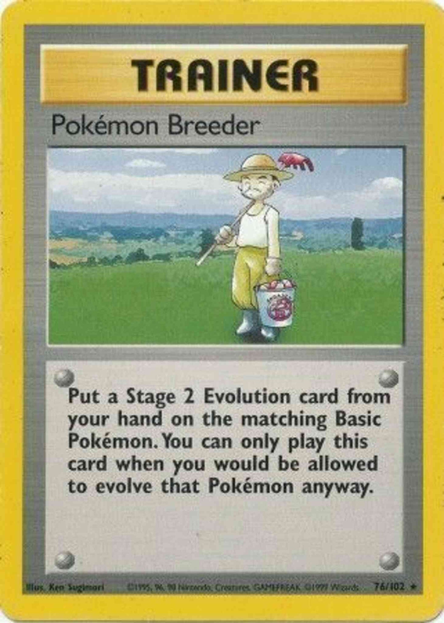 Pokémon Breeder - 76/102 - Rare - Unlimited [base1U-76] [Non-Holo]
