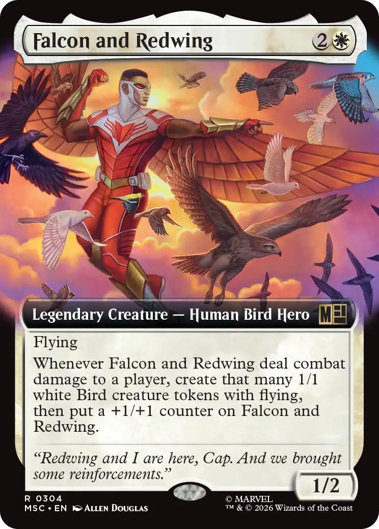 Falcon and Redwing [304] [Extended Art] [Marvel Super Heroes: Commander] [Non-Foil]