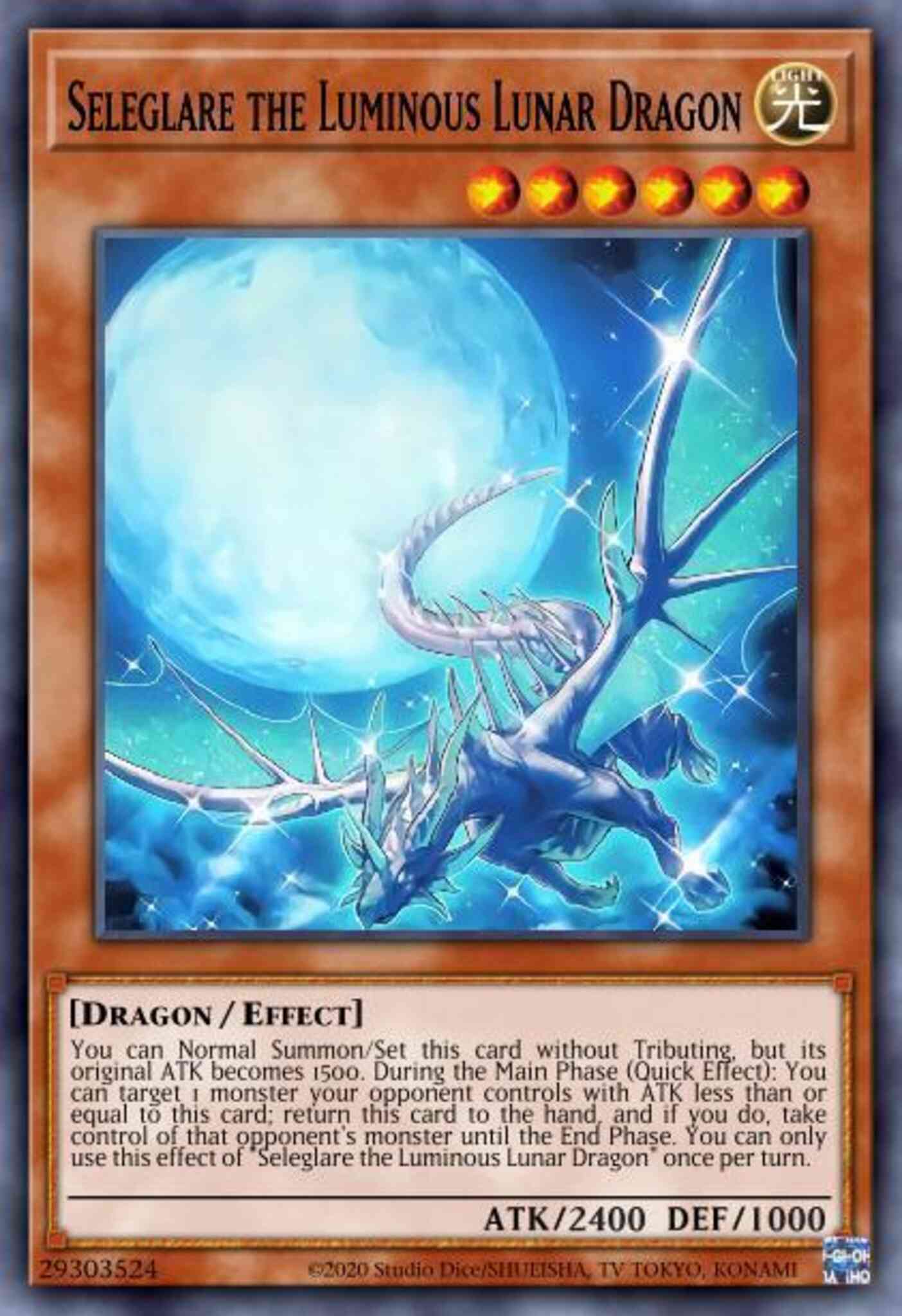 Seleglare the Luminous Lunar Dragon - ROTD-EN087 - Ultra Rare - 1st Edition