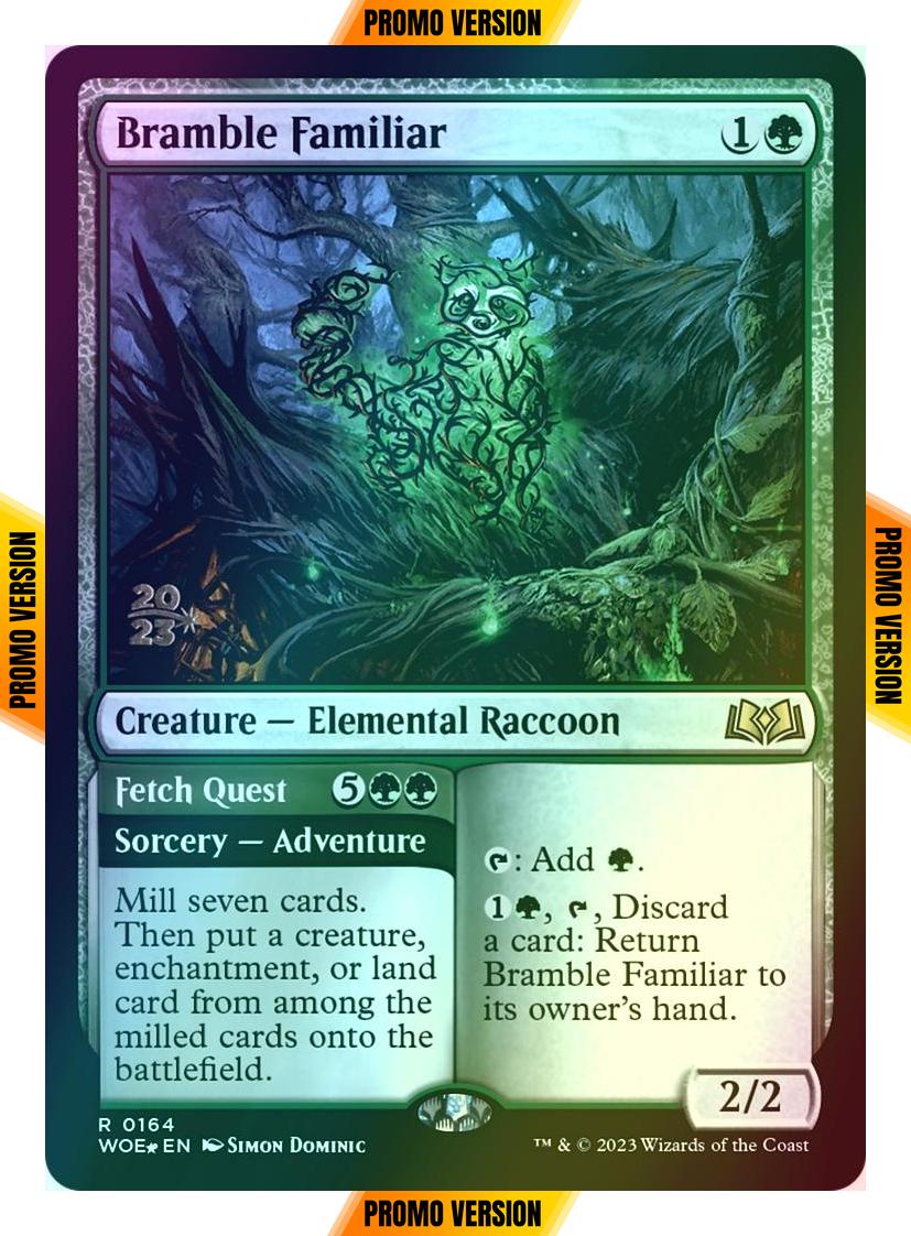 Bramble Familiar // Fetch Quest [164s] [Prerelease] [Wilds of Eldraine: Promos] [Foil]