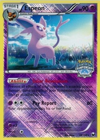 Espeon - 48/108 - Crosshatch Holo National Championships 2012 Promo [Reverse Holo]