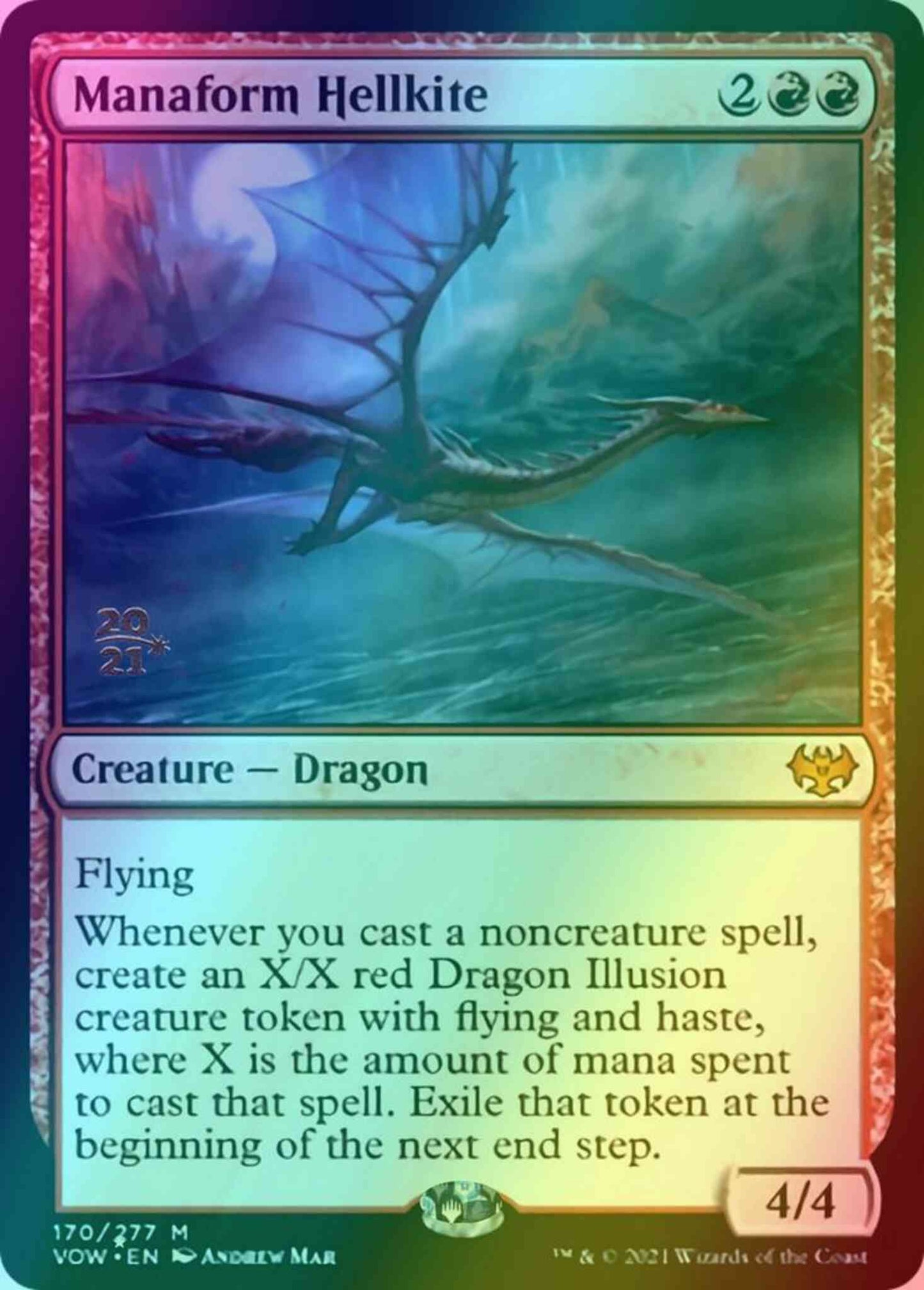 Manaform Hellkite [Prerelease] [170s] [Innistrad: Crimson Vow: Promos] [Foil]