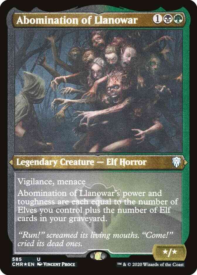 Abomination of Llanowar [585] [Commander Legends] [Etched Foil]