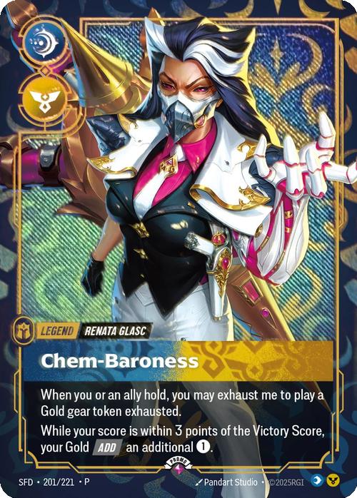 Chem-Baroness (Renata Glasc) (Metal) - 201/221 [Riftbound Organized Play Promotional Cards] [Foil]