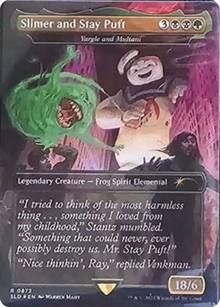 Slimer and Stay Puft - Yargle and Multani [0872] [Borderless] [Ghostbusters: Slimer] [Secret Lair Drop] [Foil]