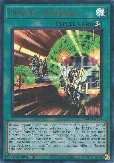 Urgent Schedule - RA05-EN064 - Ultra Rare - 1st Edition