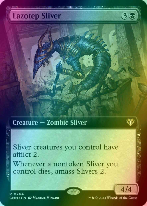 Lazotep Sliver [764] [Extended Art] [Commander Masters] [Foil]