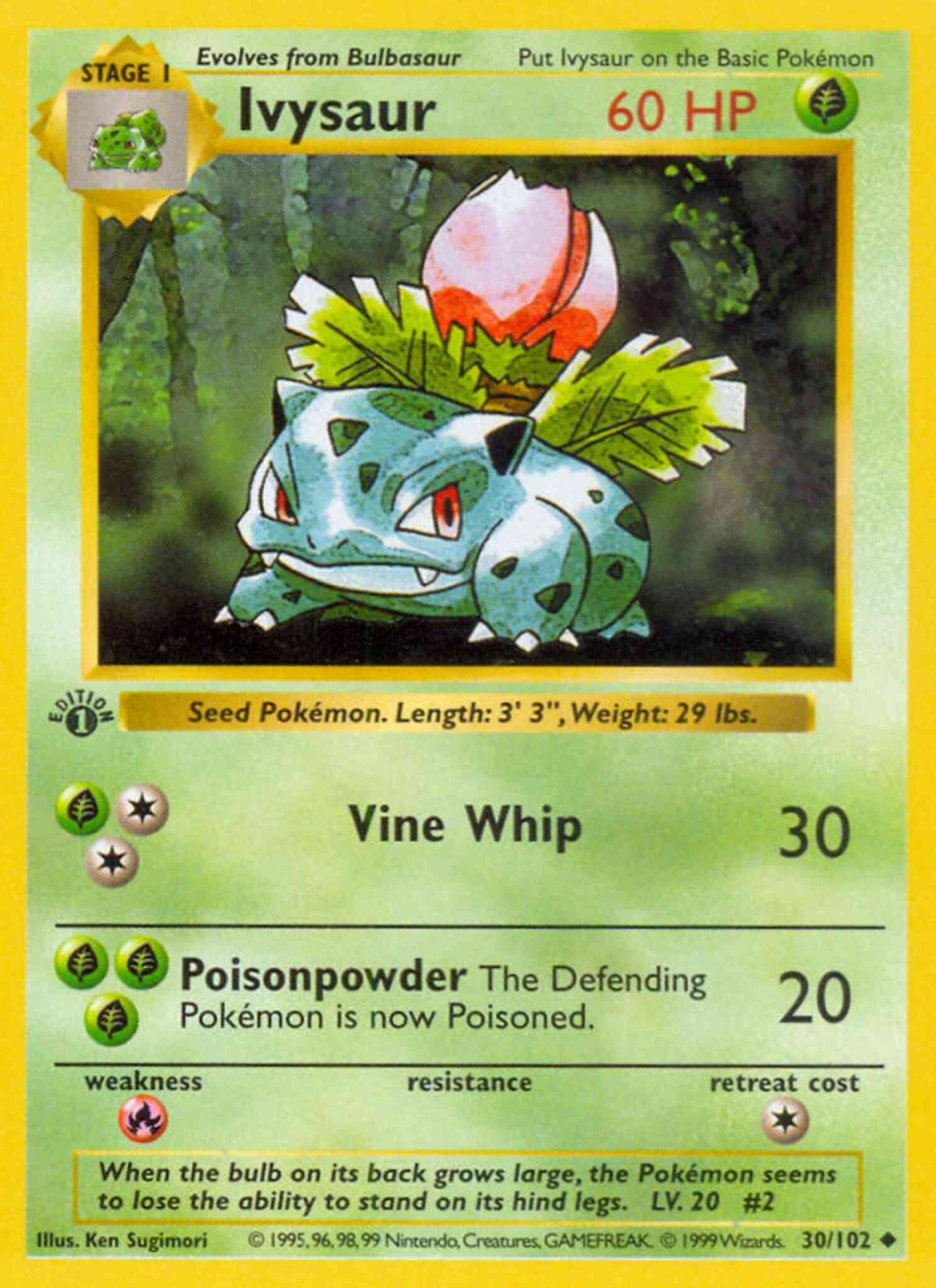 Ivysaur - 30/102 - Uncommon - 1st Edition [base1-30] [Non-Holo]