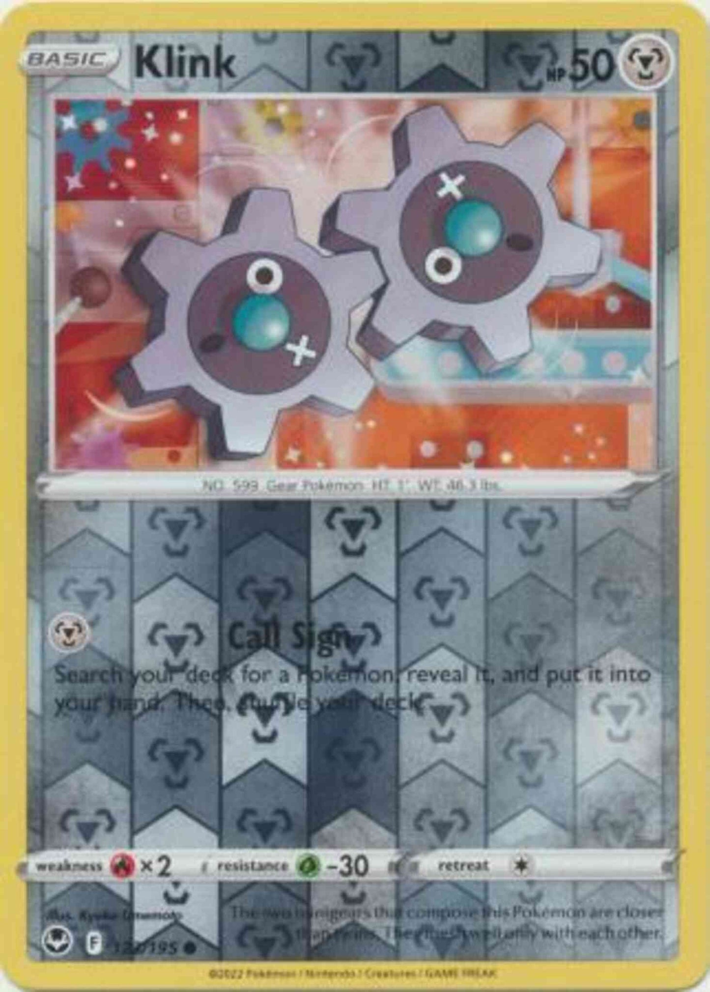 Klink - 123/195 - Common [swsh12-123] [Reverse Holo]