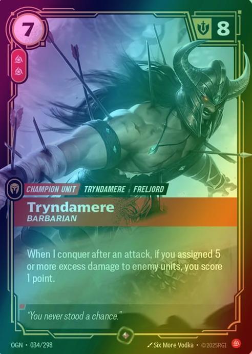 Tryndamere - Barbarian - 034/298 [Riftbound Organized Play Promotional Cards] [Foil]
