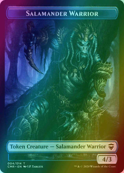 Salamander Warrior Token (04) // Zombie Token (06) [Commander Legends Tokens] [Foil]