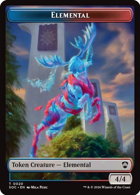 Elemental Token (20) // Treasure Token (12) [Secrets of Strixhaven: Commander: Tokens] [Non-Foil]