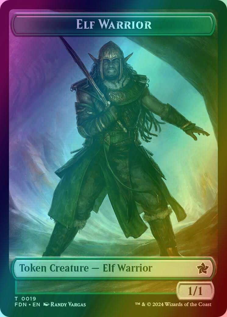 Elf Warrior Token (19) // Vivien Reid Emblem (25) [Foundations: Tokens] [Foil]