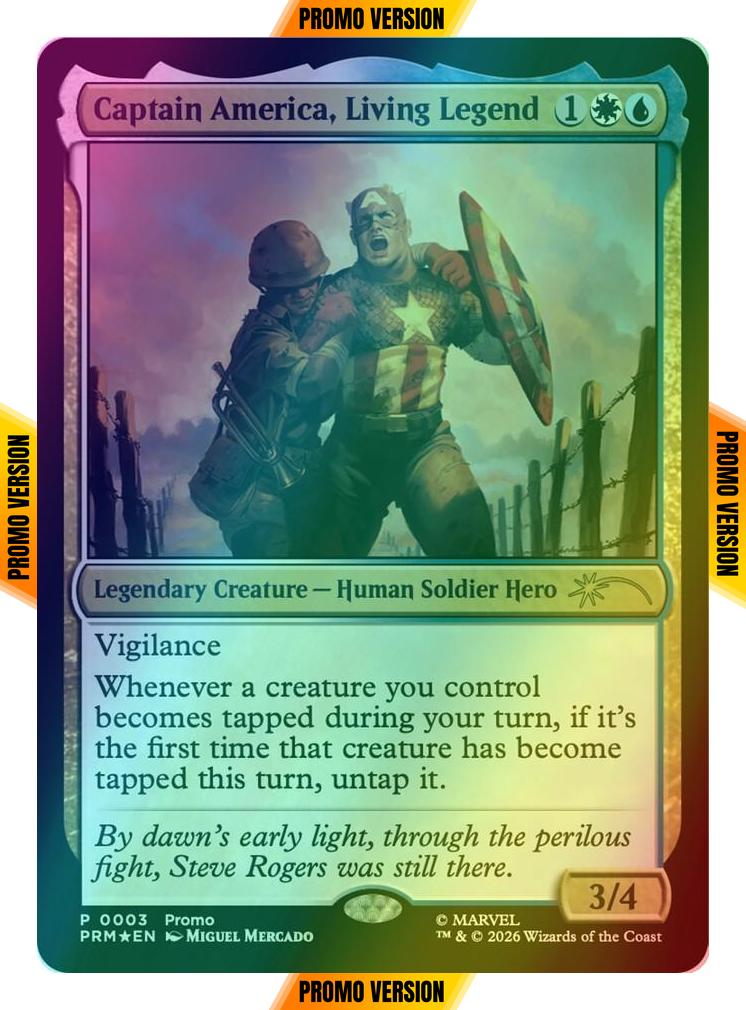 Captain America, Living Legend [2026-16] [PRM-0003] [Media and Collaboration Promos] [Foil]