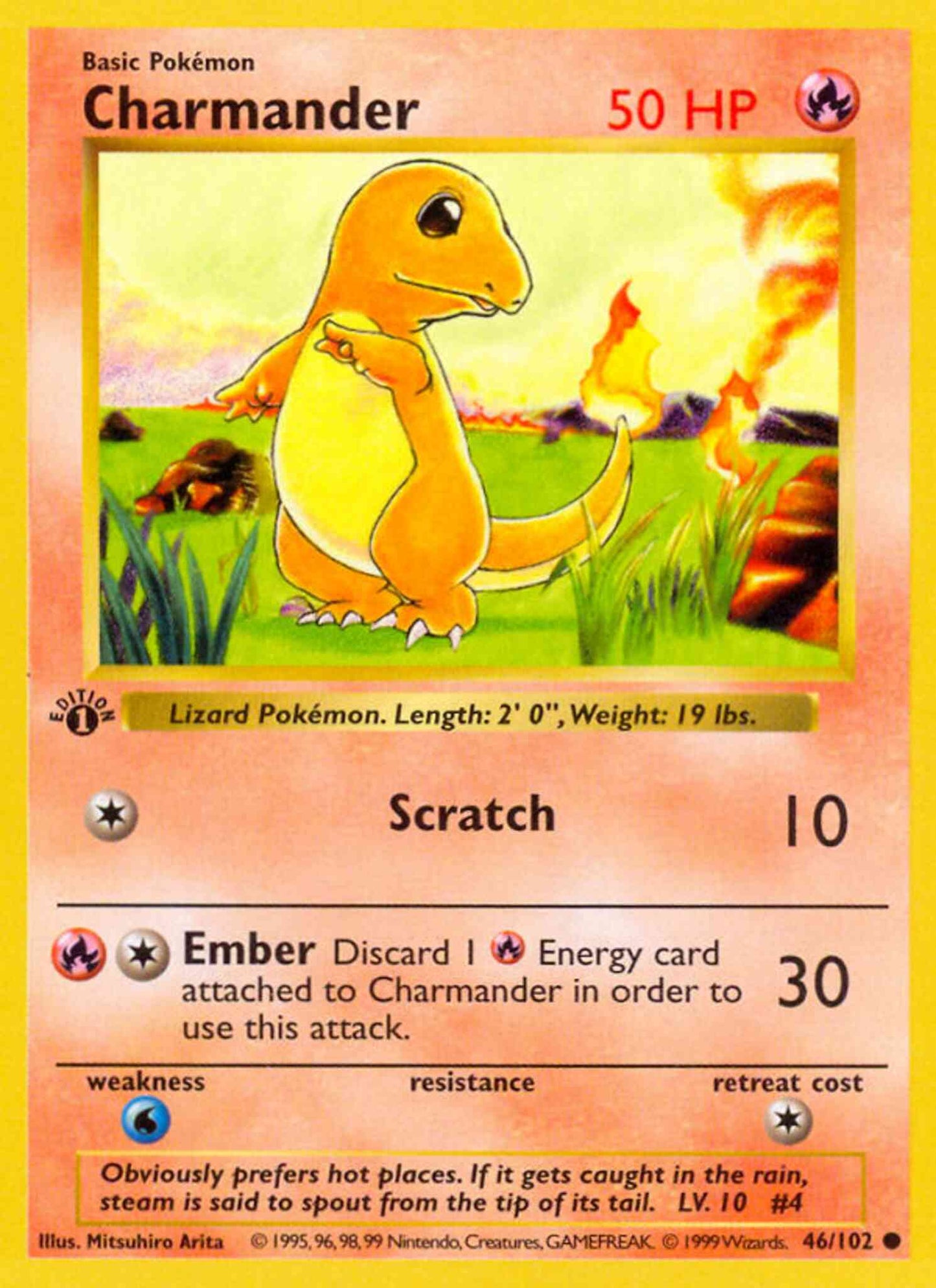 Charmander - 46/102 - Common - 1st Edition [base1-46] [Non-Holo]