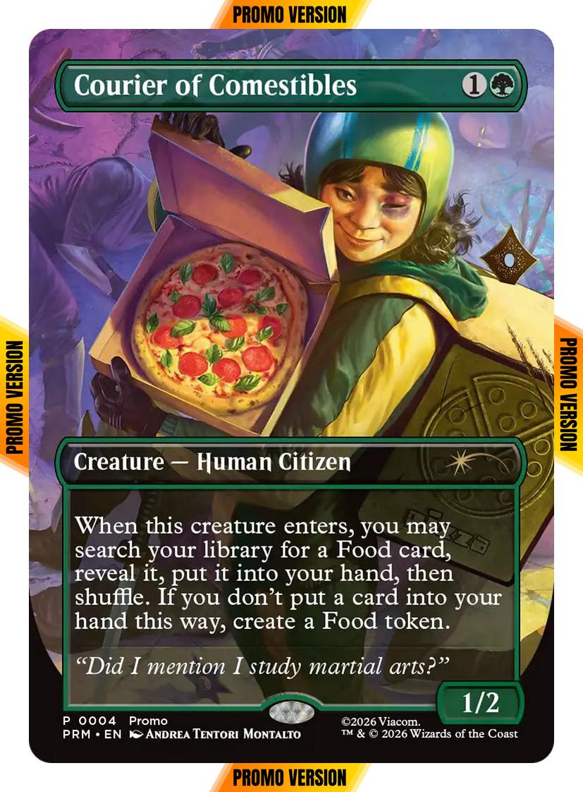 Courier of Comestibles [6] [Borderless] [PRM-0004] [Wizards Play Network 2026] [Non-Foil]