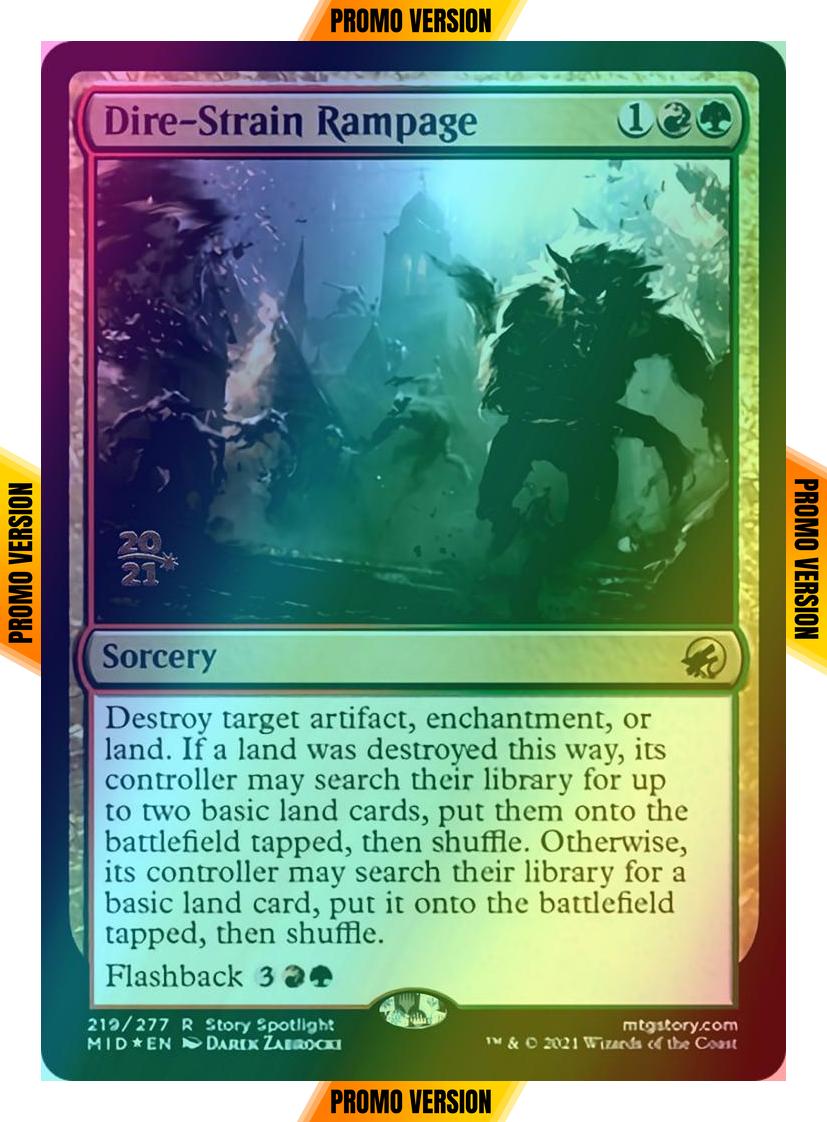 Dire-Strain Rampage [Prerelease] [219s] [Innistrad: Midnight Hunt Promos] [Foil]
