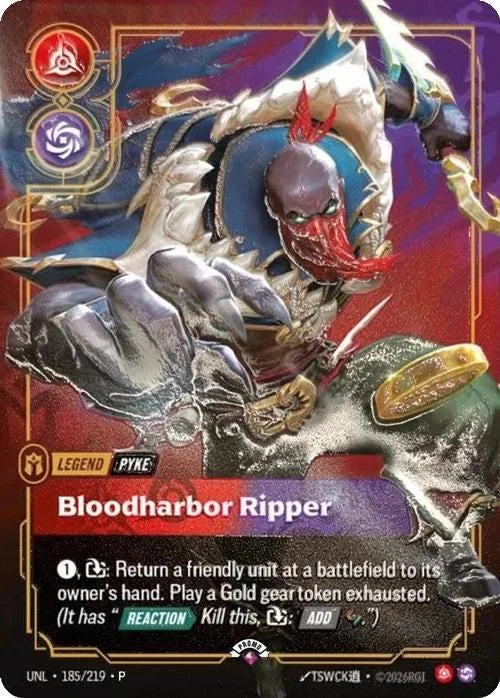 Bloodharbor Ripper (Pyke) (Metal) (Prize Wall) - 185/219 [Riftbound Organized Play Promotional Cards] [Non-Foil]