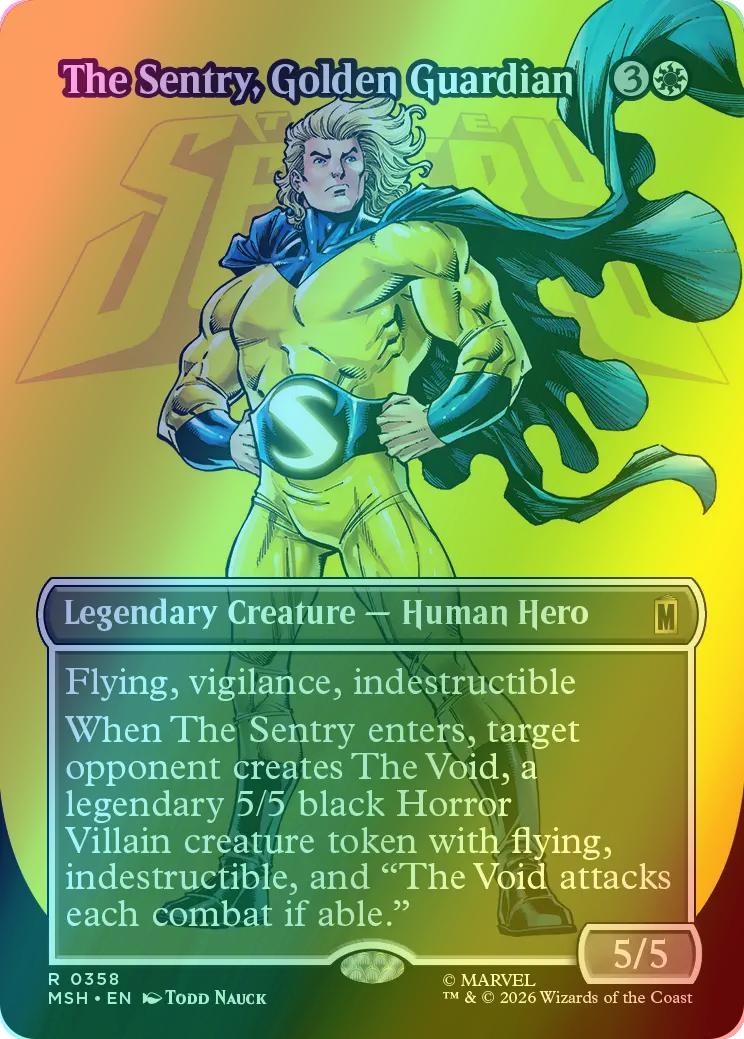 The Sentry, Golden Guardian [358] [Borderless] [Logo] [Marvel Super Heroes] [Foil]