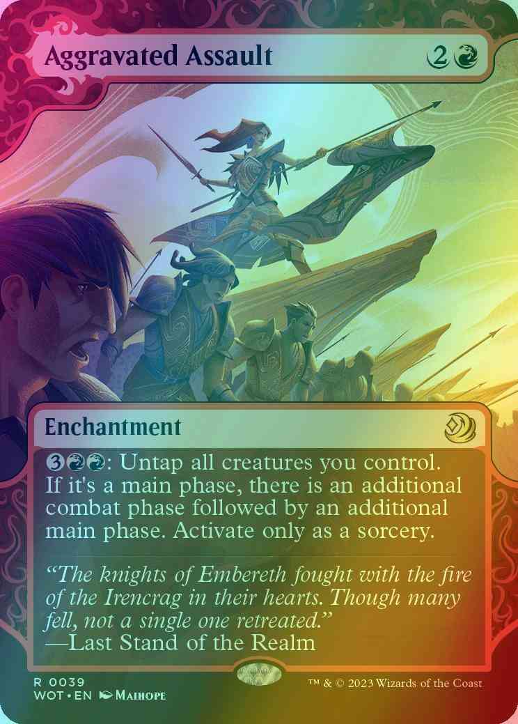 Aggravated Assault [39] [Enchanting Tale Showcase] [Wilds of Eldraine: Enchanting Tales] [Foil]
