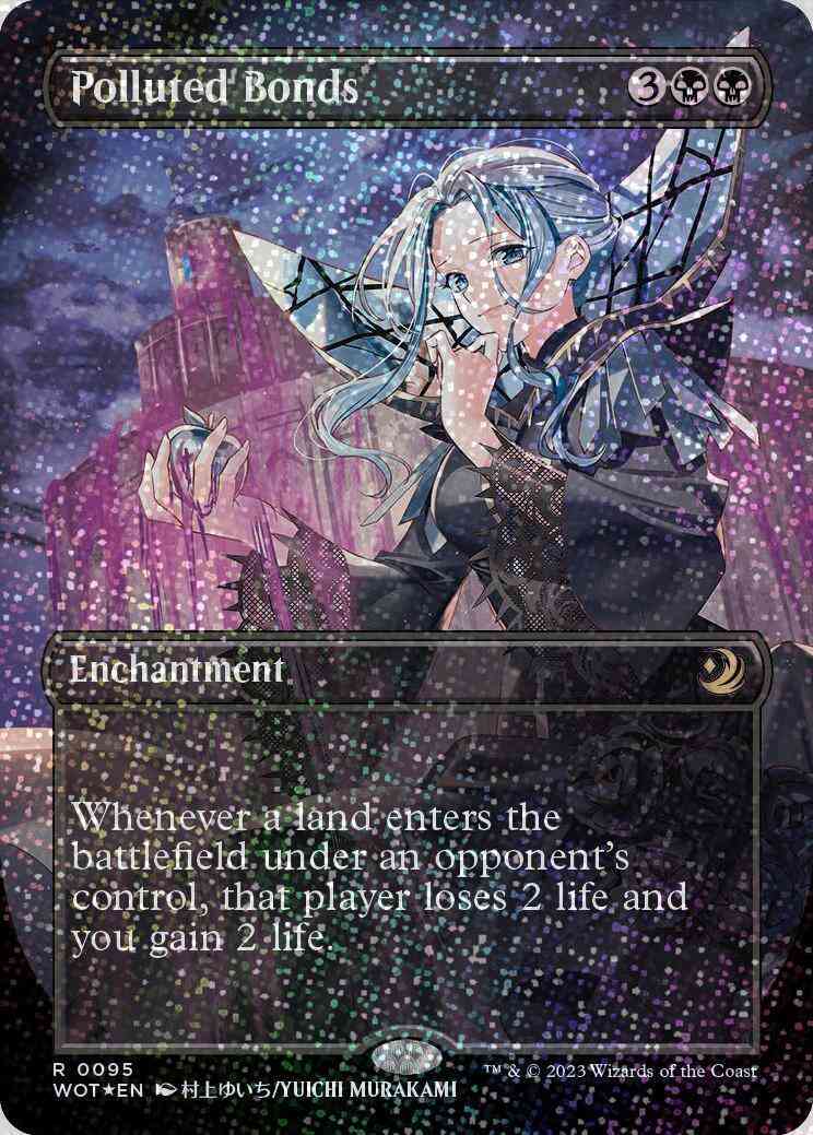 Polluted Bonds [95] [Borderless] [Anime] [Wilds of Eldraine: Enchanting Tales] [Confetti Foil]