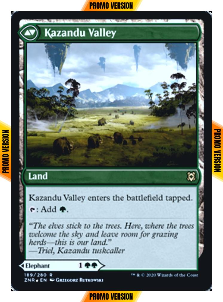 Kazandu Mammoth // Kazandu Valley [Prerelease] [189s] [Zendikar Rising Promos] [Foil]