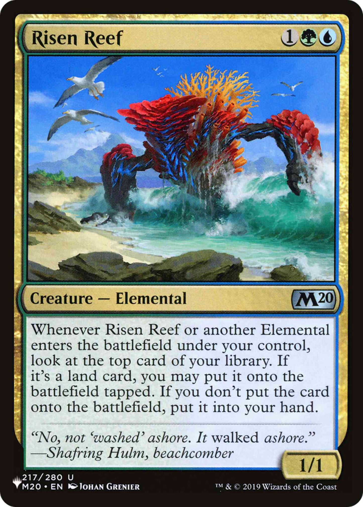 Risen Reef [M20-217] [The List] [Non-Foil]