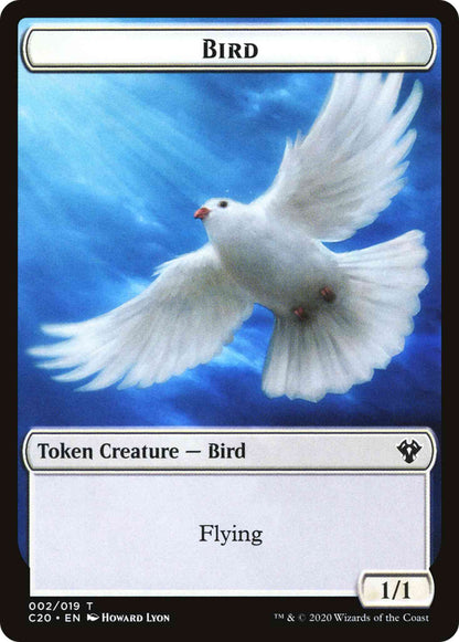 Bird Token (02) // Dinosaur Cat Token (16) [C20/C20 Set Symbol] [Commander 2020 Tokens] [Non-Foil]
