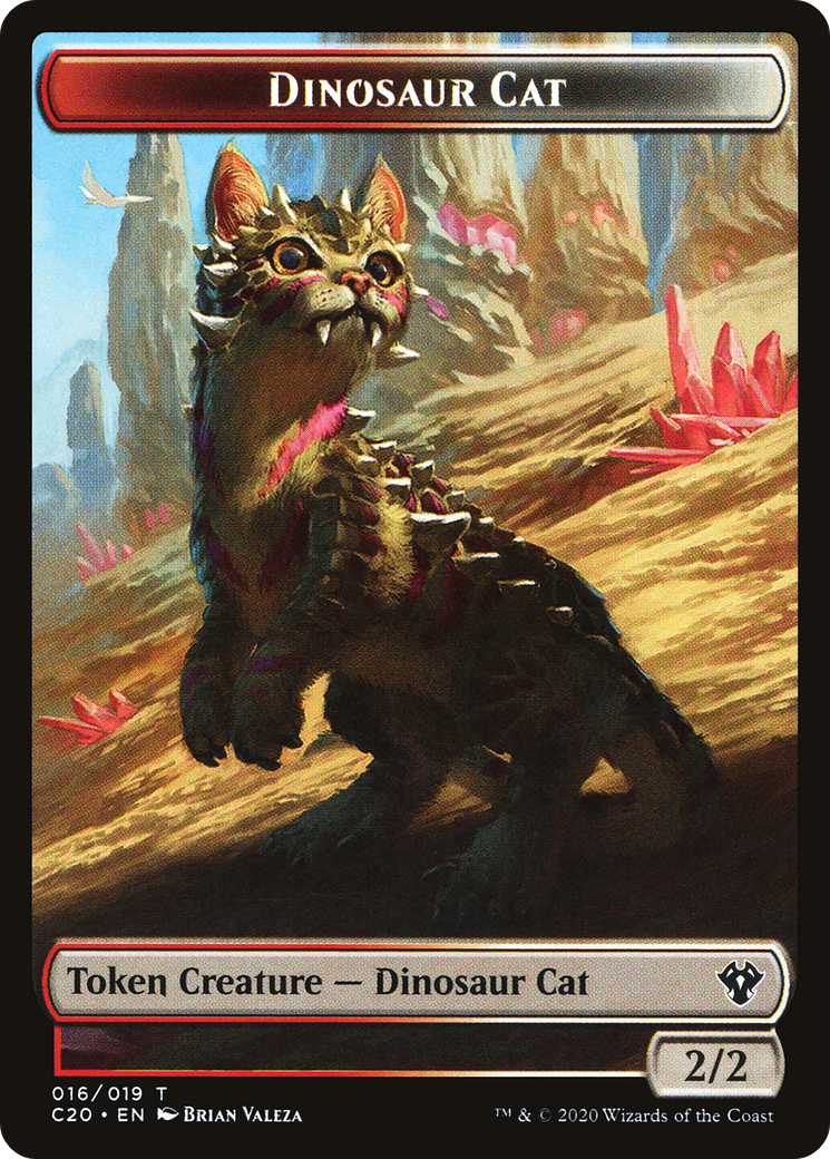 Bird Token (02) // Dinosaur Cat Token (16) [C20/C20 Set Symbol] [Commander 2020 Tokens] [Non-Foil]