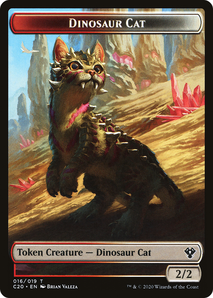 Bird Token (02) // Dinosaur Cat Token (16) [C20/C20 Set Symbol] [Commander 2020 Tokens] [Non-Foil]