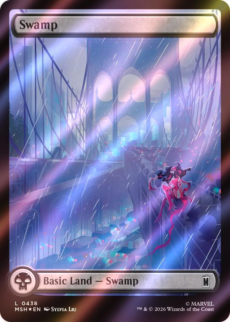Swamp [438] [Full Art] [City Calm] [Marvel Super Heroes] [Surge Foil]