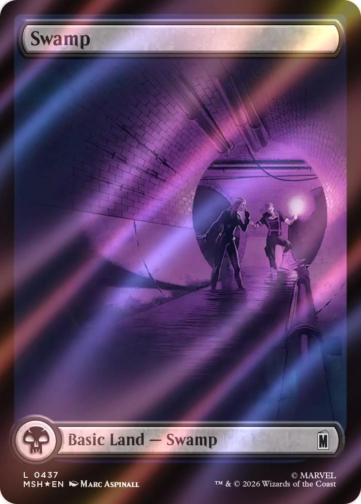 Swamp [437] [Full Art] [City Chaos] [Marvel Super Heroes] [Surge Foil]
