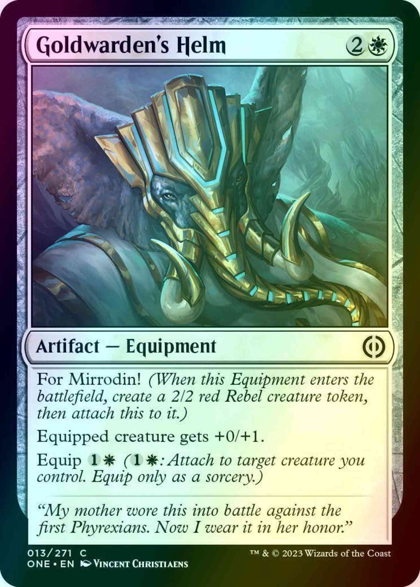 Goldwarden's Helm [13] [Phyrexia: All Will Be One] [Foil]