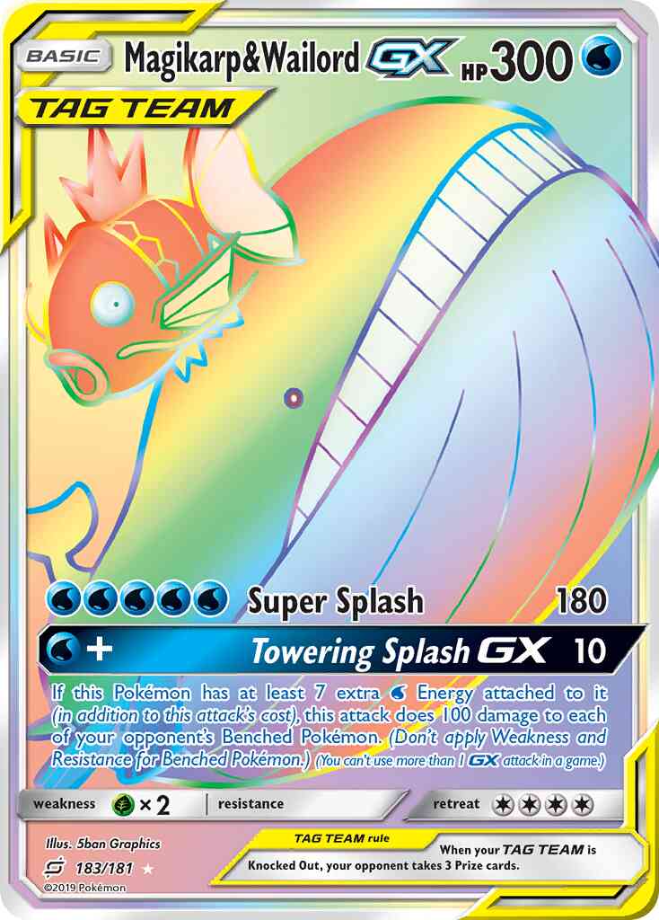 Magikarp & Wailord-GX - 183/181 - Rare Secret [sm9-183] [Secret]