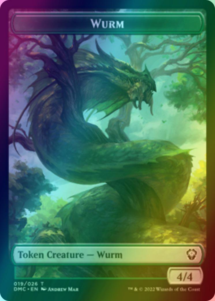 Bird Token (02) // Wurm Token (19) [DMU/DMC Set Symbol] [Dominaria United: Tokens] [Foil]