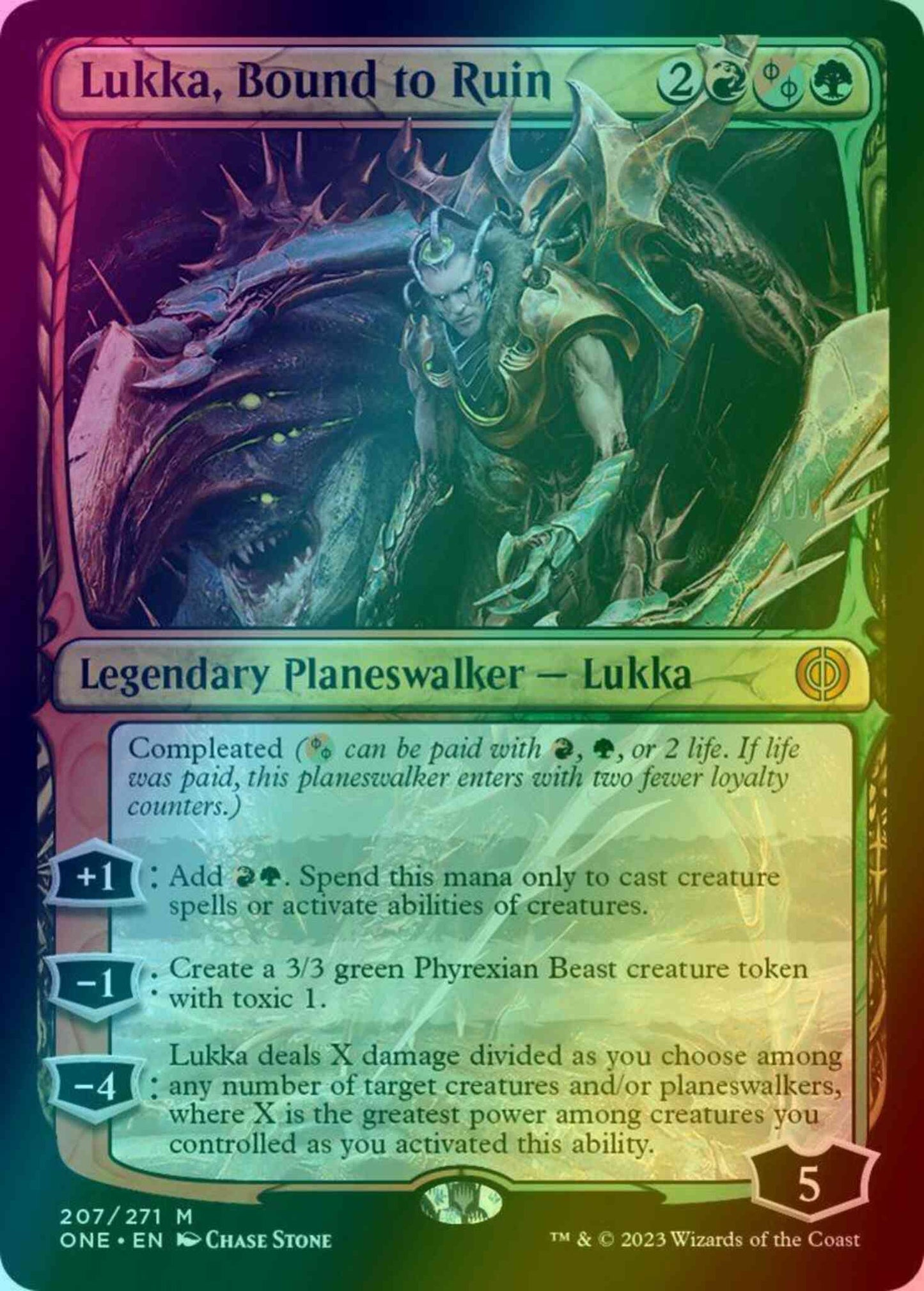 Lukka, Bound to Ruin [207p] [Promo Pack] [Phyrexia: All Will Be One: Promos] [Foil]