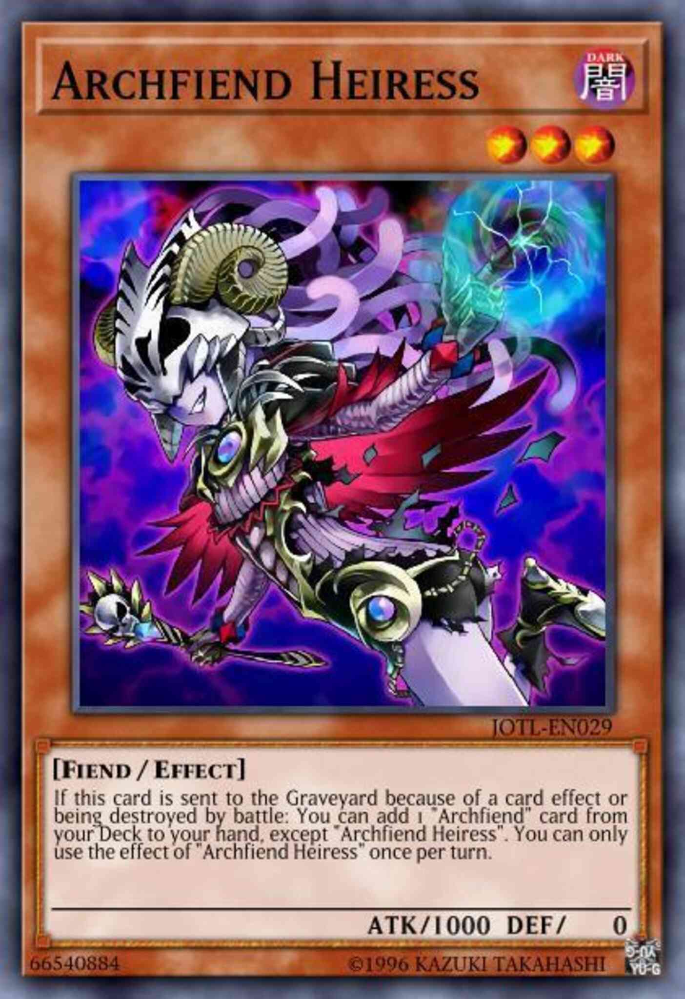 Archfiend Heiress - JOTL-EN029 - Rare - 1st Edition