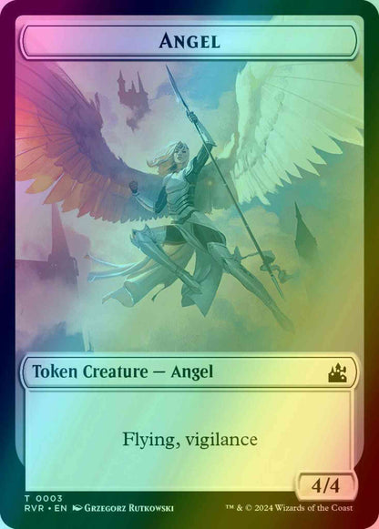 Angel Token (03) // Elf Knight Token (15) [Ravnica Remastered: Tokens] [Foil]
