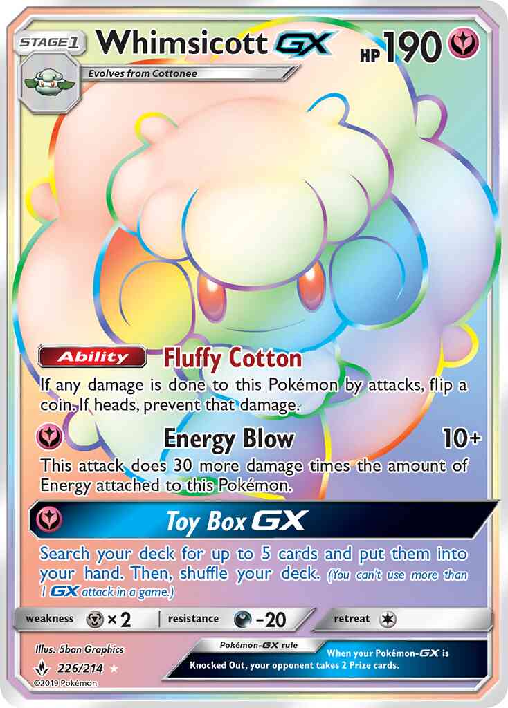 Whimsicott-GX - 226/214 - Rare Secret [sm10-226] [Secret]