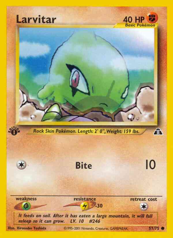 Larvitar - 57/75 - Common - 1st Edition [neo2-57] [Non-Holo]