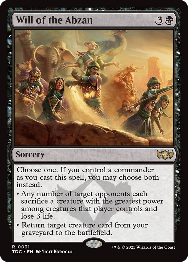 Will of the Abzan [31] [Tarkir: Dragonstorm: Commander] [Non-Foil]